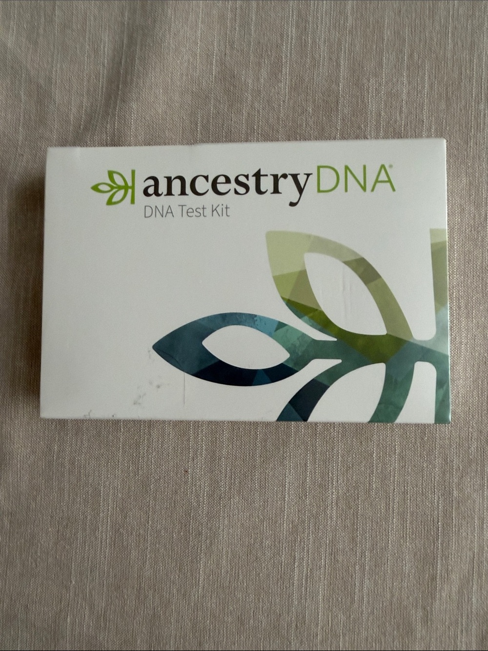 AncestryDNA Test Kit - White with Green & Teal Leaf Design